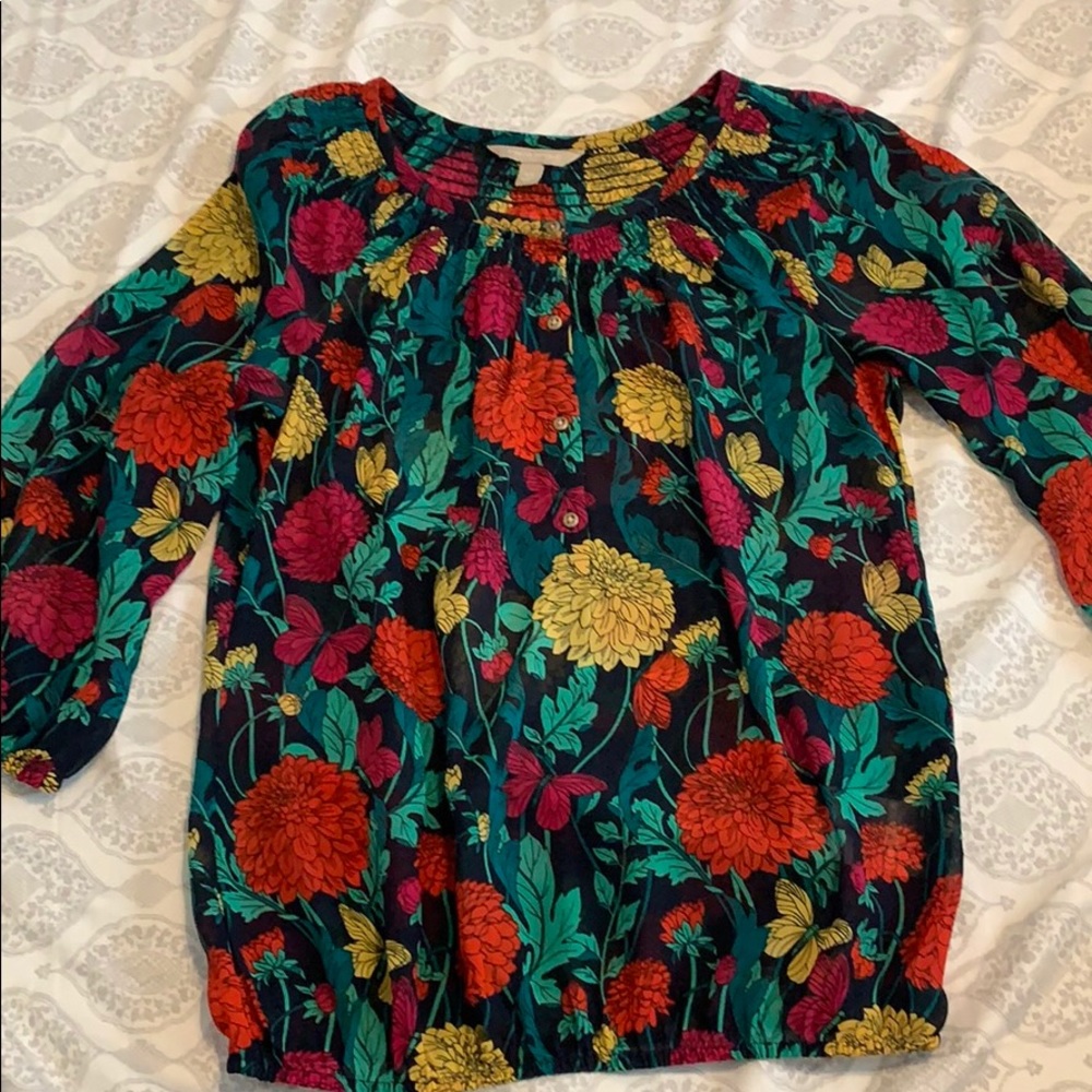 Banana Republic factory floral blouse